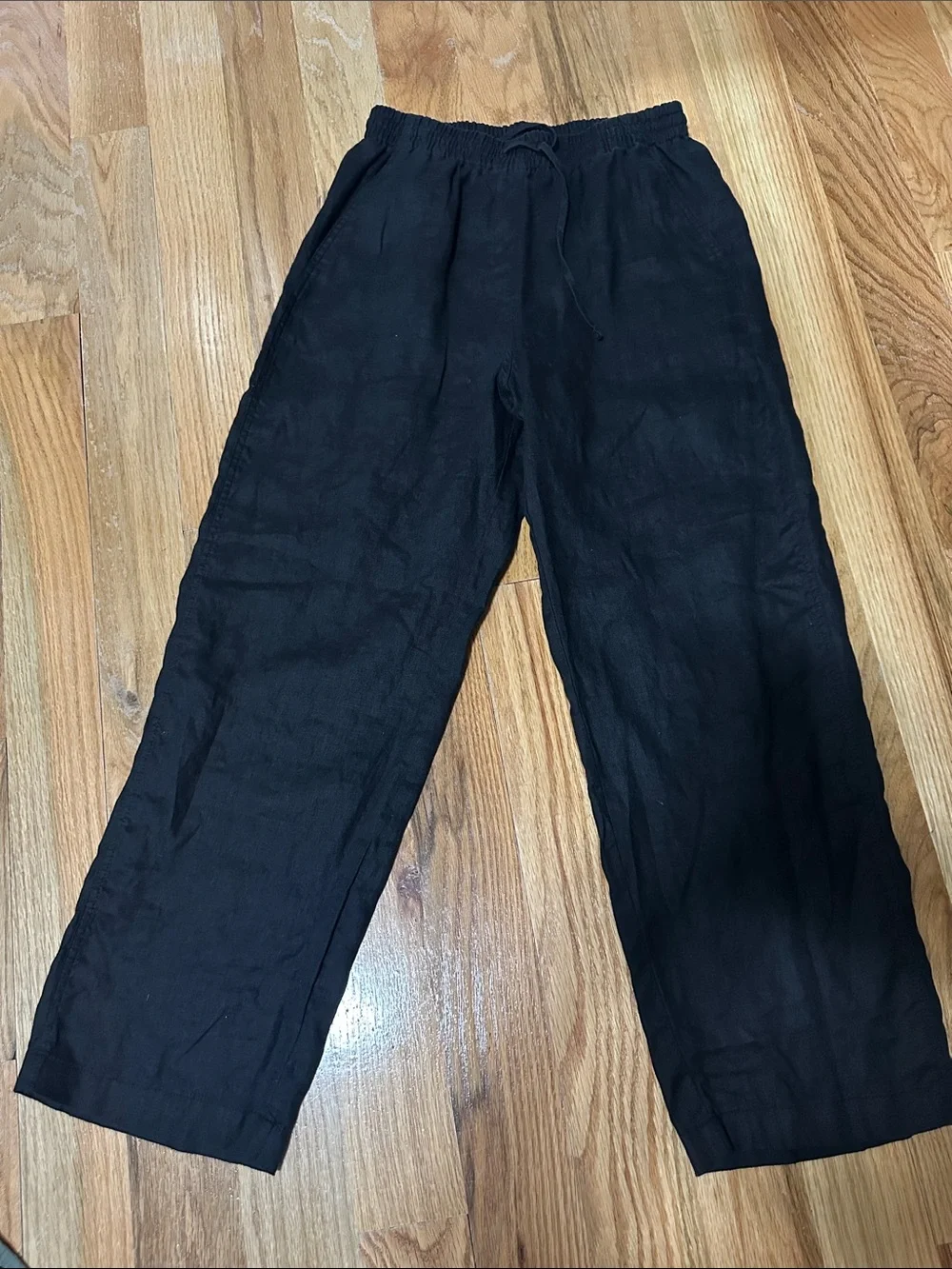 Banana Republic 100% Linen Women's Black Drawstring Pants